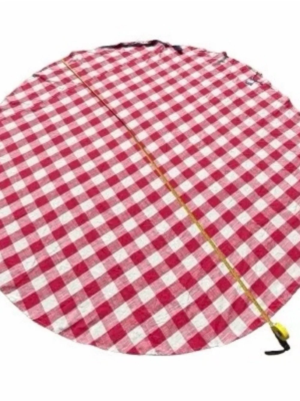April Cornell Red Cottage Check Round Tablecloth 88